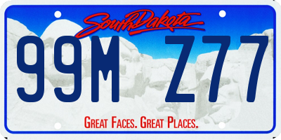 SD license plate 99MZ77