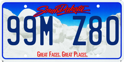 SD license plate 99MZ80