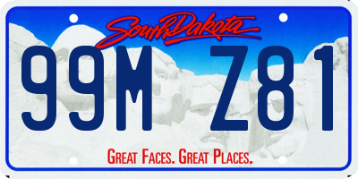 SD license plate 99MZ81