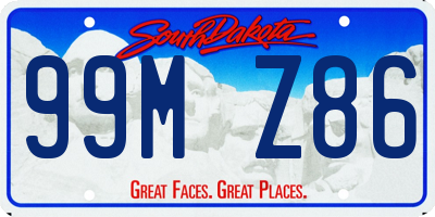 SD license plate 99MZ86
