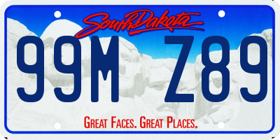 SD license plate 99MZ89