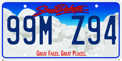 SD license plate 99MZ94