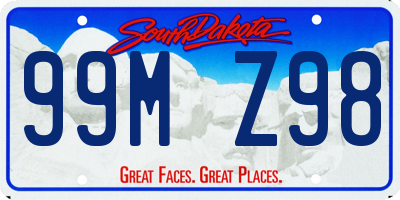 SD license plate 99MZ98