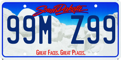 SD license plate 99MZ99