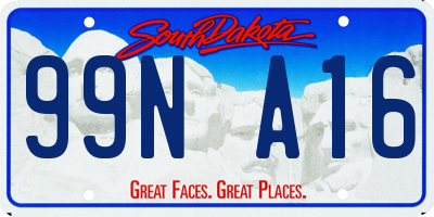 SD license plate 99NA16