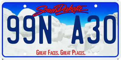 SD license plate 99NA30