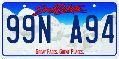 SD license plate 99NA94