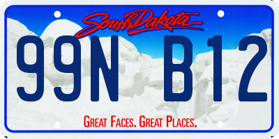 SD license plate 99NB12