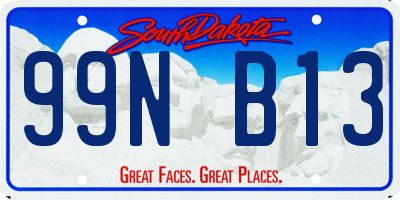 SD license plate 99NB13