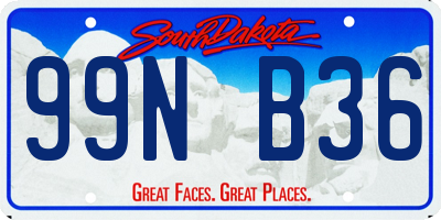 SD license plate 99NB36