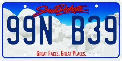 SD license plate 99NB39