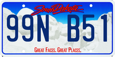 SD license plate 99NB51