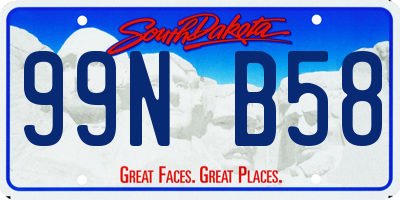 SD license plate 99NB58