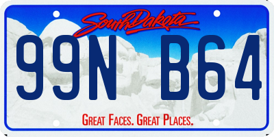 SD license plate 99NB64
