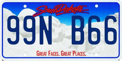 SD license plate 99NB66