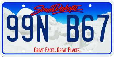 SD license plate 99NB67