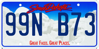 SD license plate 99NB73
