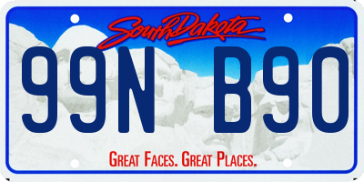 SD license plate 99NB90