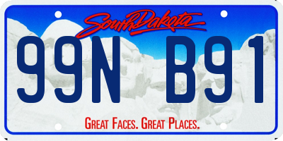 SD license plate 99NB91