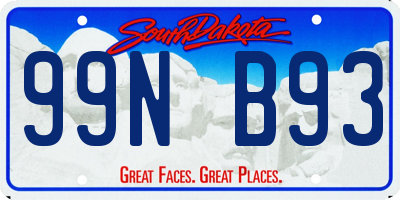 SD license plate 99NB93