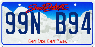 SD license plate 99NB94