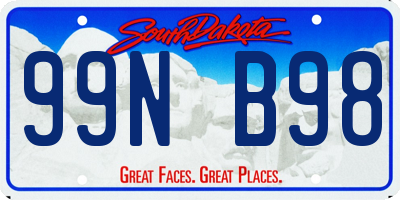 SD license plate 99NB98