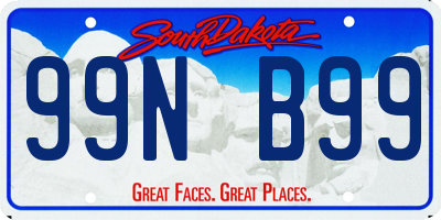 SD license plate 99NB99