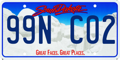 SD license plate 99NC02