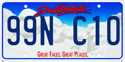 SD license plate 99NC10