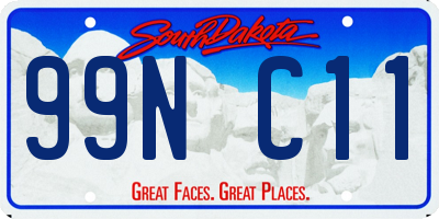 SD license plate 99NC11