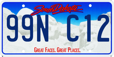 SD license plate 99NC12