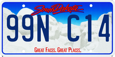 SD license plate 99NC14