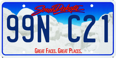 SD license plate 99NC21