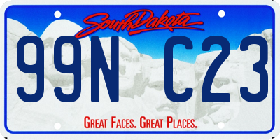 SD license plate 99NC23