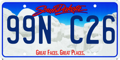 SD license plate 99NC26