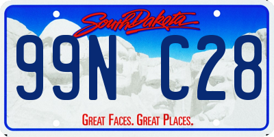 SD license plate 99NC28