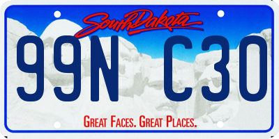 SD license plate 99NC30