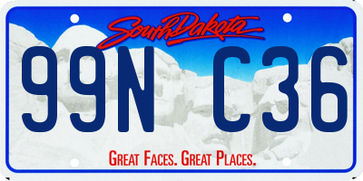 SD license plate 99NC36
