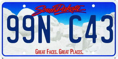 SD license plate 99NC43