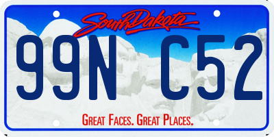 SD license plate 99NC52