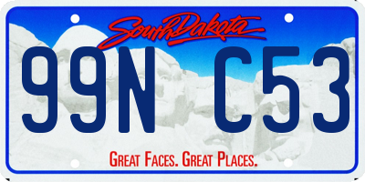 SD license plate 99NC53