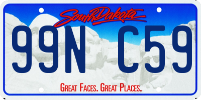 SD license plate 99NC59