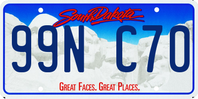 SD license plate 99NC70