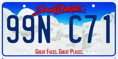 SD license plate 99NC71