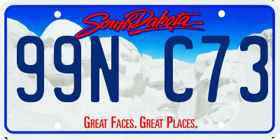 SD license plate 99NC73