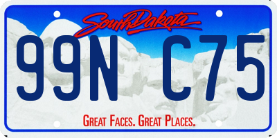 SD license plate 99NC75