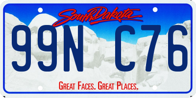 SD license plate 99NC76