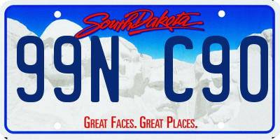 SD license plate 99NC90