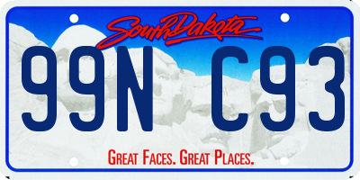 SD license plate 99NC93