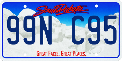 SD license plate 99NC95